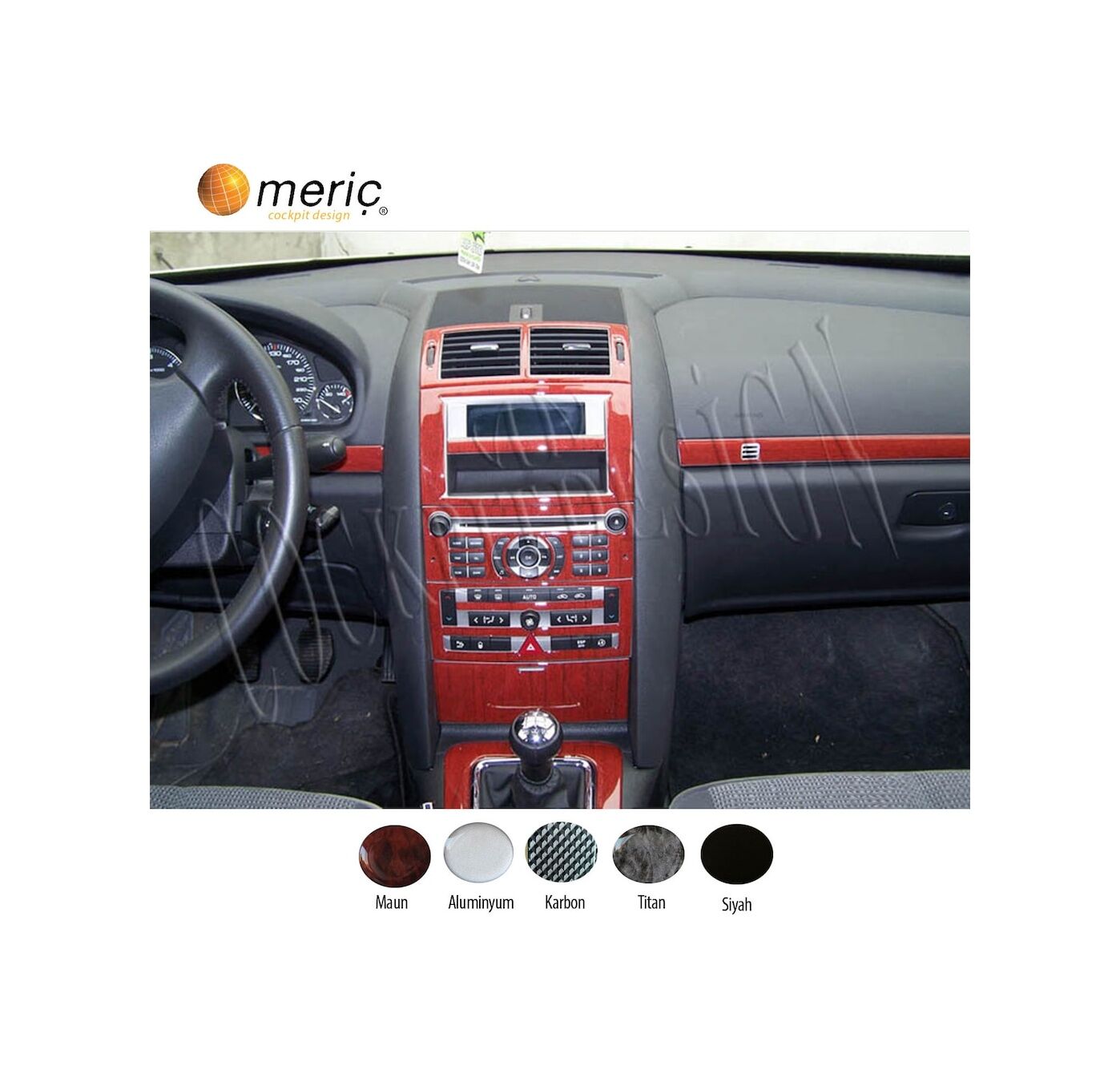 Meriç® Peugeot 407 Ön Torpido Kaplama 11 Parça 2005-2010 (530157093)-Maun Karbon