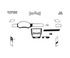 Meriç® Volkswagen Jetta Ön Torpido Kaplama 13 Parça 2013-› (530157932)-Maun Titan