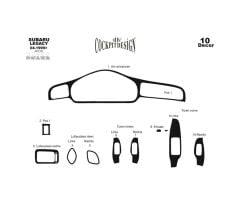 Meriç® Subaru Legacy Ön Torpido Kaplama 10 Parça 1999-2004 (530157399)-Maun Piano Black