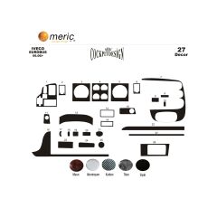 Meriç® Iveco Eurobus Ön Torpido Kaplama 27 Parça 2006-2012 (530158443)-Maun Piano Black