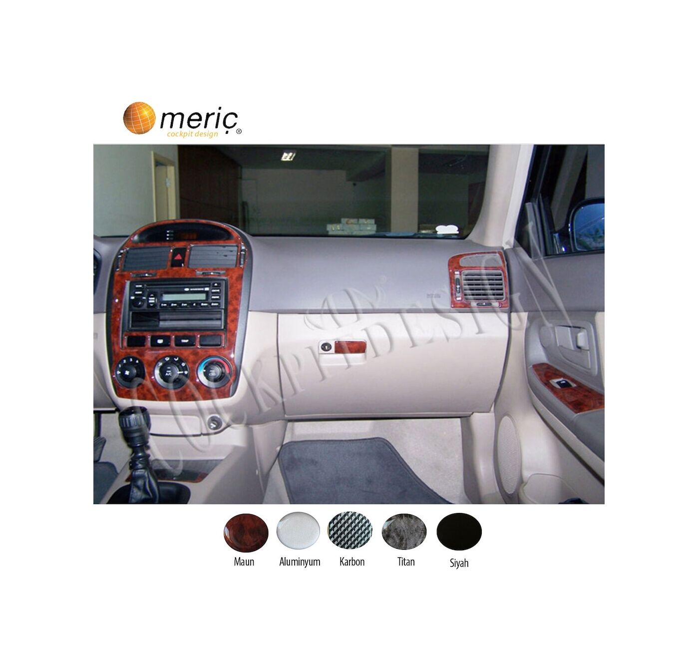 Meriç® Kia Cerato Lx Sedan Ön Torpido Kaplama 8 Parça 2004-2007 (530156608)-Maun