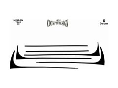 Meriç® Nissan Tino Ön Torpido Kaplama 6 Parça 2000-2008 (530156944)-Maun Piano Black
