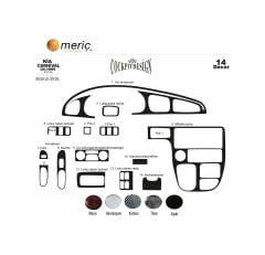 Meriç® Kia Carnival Ön Torpido Kaplama 14 Parça 1999-2006 (530156602)-Maun Titan