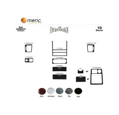 Meriç® Kia Sorento Ön Torpido Kaplama 10 Parça 2002-2007 (530156644)-Maun Piano Black