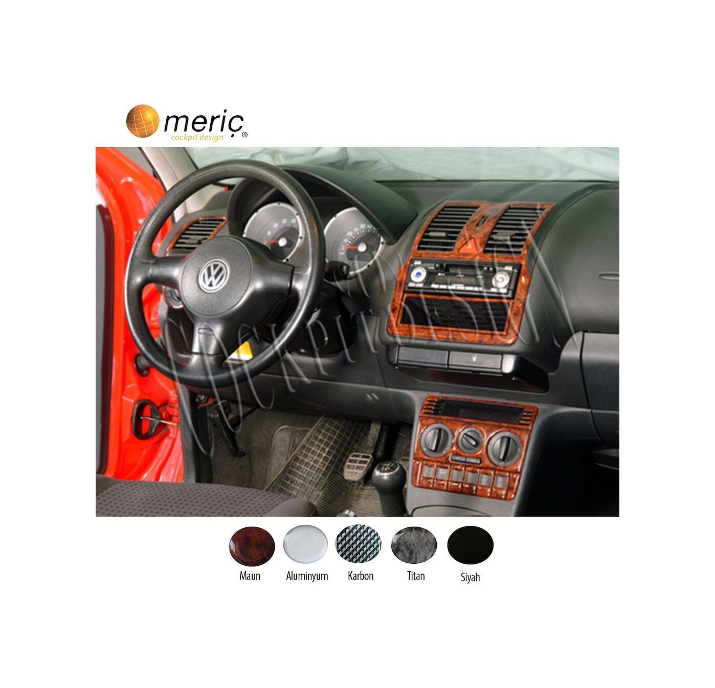 Meriç® Volkswagen Polo Ön Torpido Kaplama 16 Parça 1999-2001 (530157618)-Maun