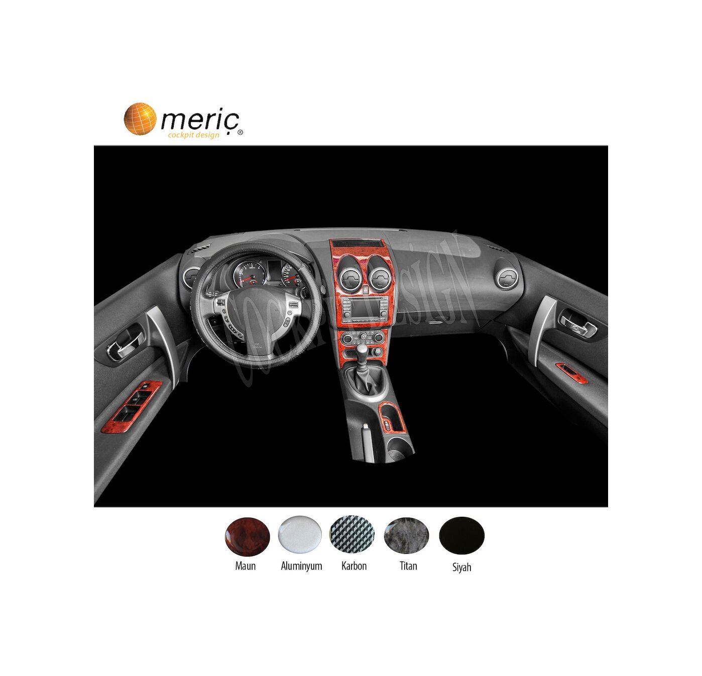 Meriç® Nissan Qashqai Ön Torpido Kaplama 19 Parça 2011-2012 (530156895)-Maun Maun