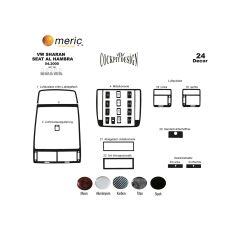 Meriç® Volkswagen Sharan Ön Torpido Kaplama 24 Parça 2000-2009 (530157689)-Maun Karbon