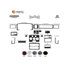 Meriç® Vw Transporter T4 Ön Torpido Kaplama 20 Parça 1996-1998 (530157701)-Maun Piano Black