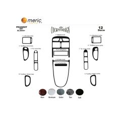 Meriç® Peugeot 307 Ön Torpido Kaplama 12 Parça 2004-2008 (530157001)-Maun Piano Black
