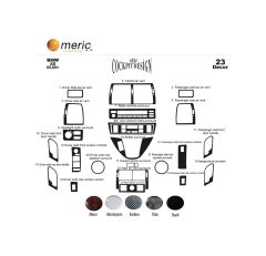 Meriç Bmw X5 Ön Torpido Kaplama 23 Parça 2000-2006 (530157806)-Maun Piano Black