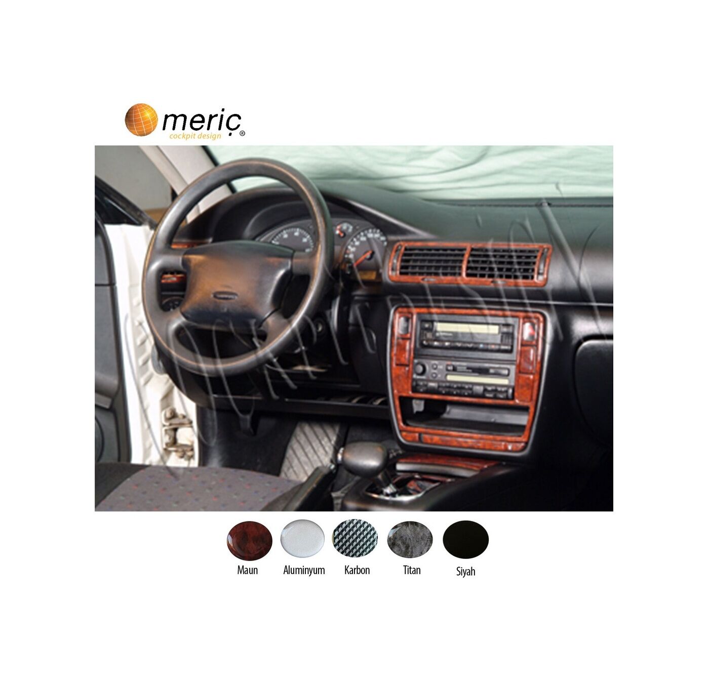 Meriç® Volkswagen Passat Ön Torpido Kaplama 26 Parça 1996-2004 (530157606)-Maun Alüminyum