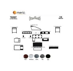 Meriç® Peugeot Partner Ön Torpido Kaplama 14 Parça 1996-2002 (530157128)-Maun Piano Black