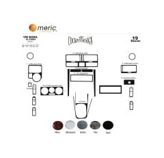 Meriç® Volkswagen Bora Ön Torpido Kaplama 19 Parça 1998-2008 (530157521)-Maun Piano Black
