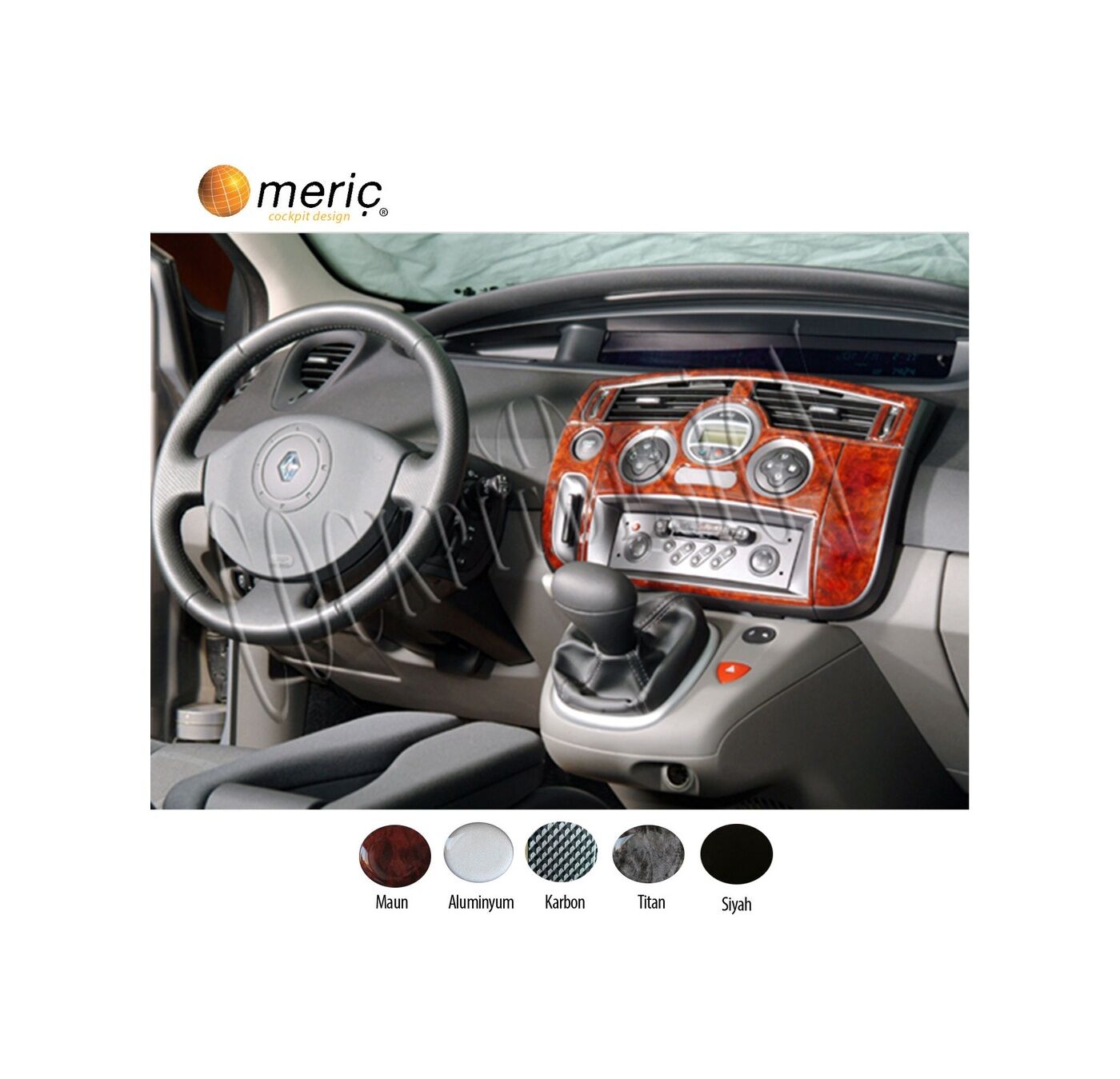 Meriç® Renault Scenic Ön Torpido Kaplama 7 Parça 2003-2010 (530157260)-Maun Titan