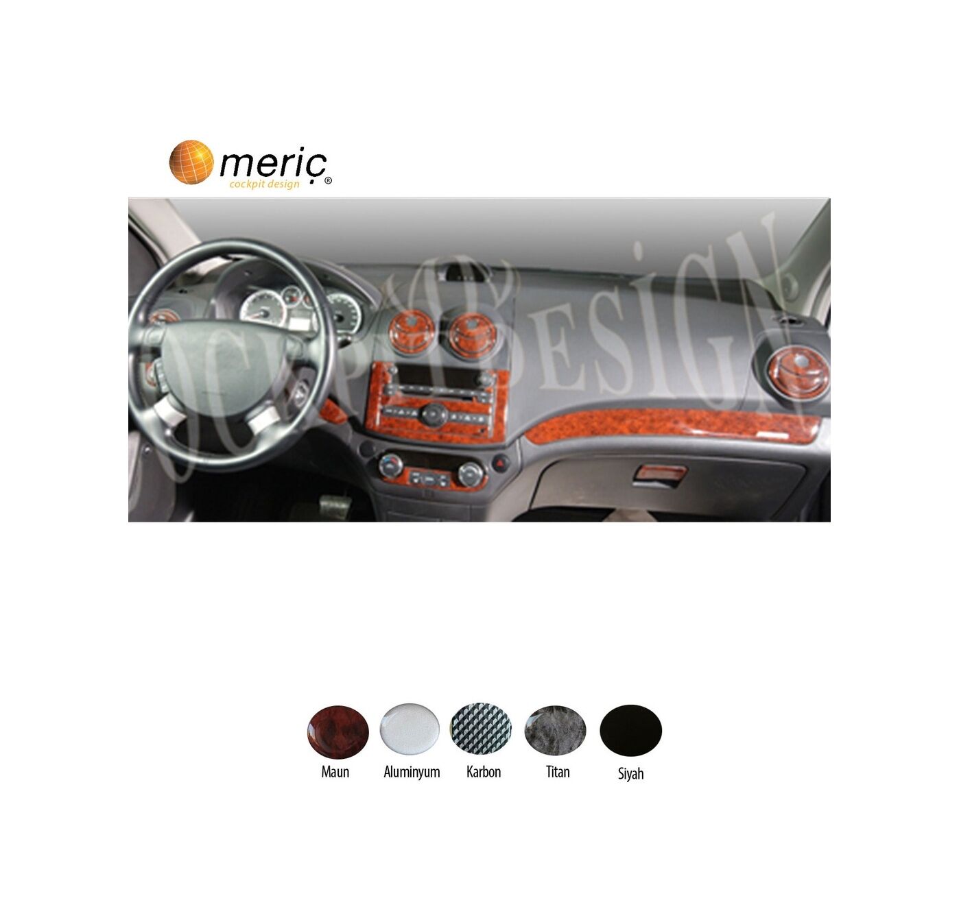 Meriç® Chevrolet Aveo Ön Torpido Kaplama 21 Parça 2006-2011 (530155978)-Maun
