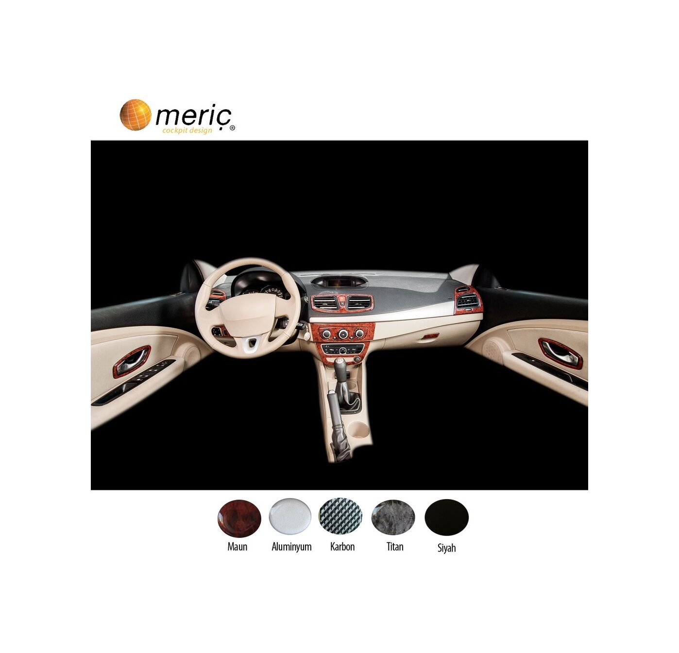 Meriç® Renault Fluence Ön Torpido Kaplama 13 Parça 2010-› (530157174)-Maun Titan