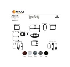 Meriç® Renault Clio Symbol Ön Torpido Kaplama 15 Parça 2004-2008 (530157170)-Maun Alüminyum