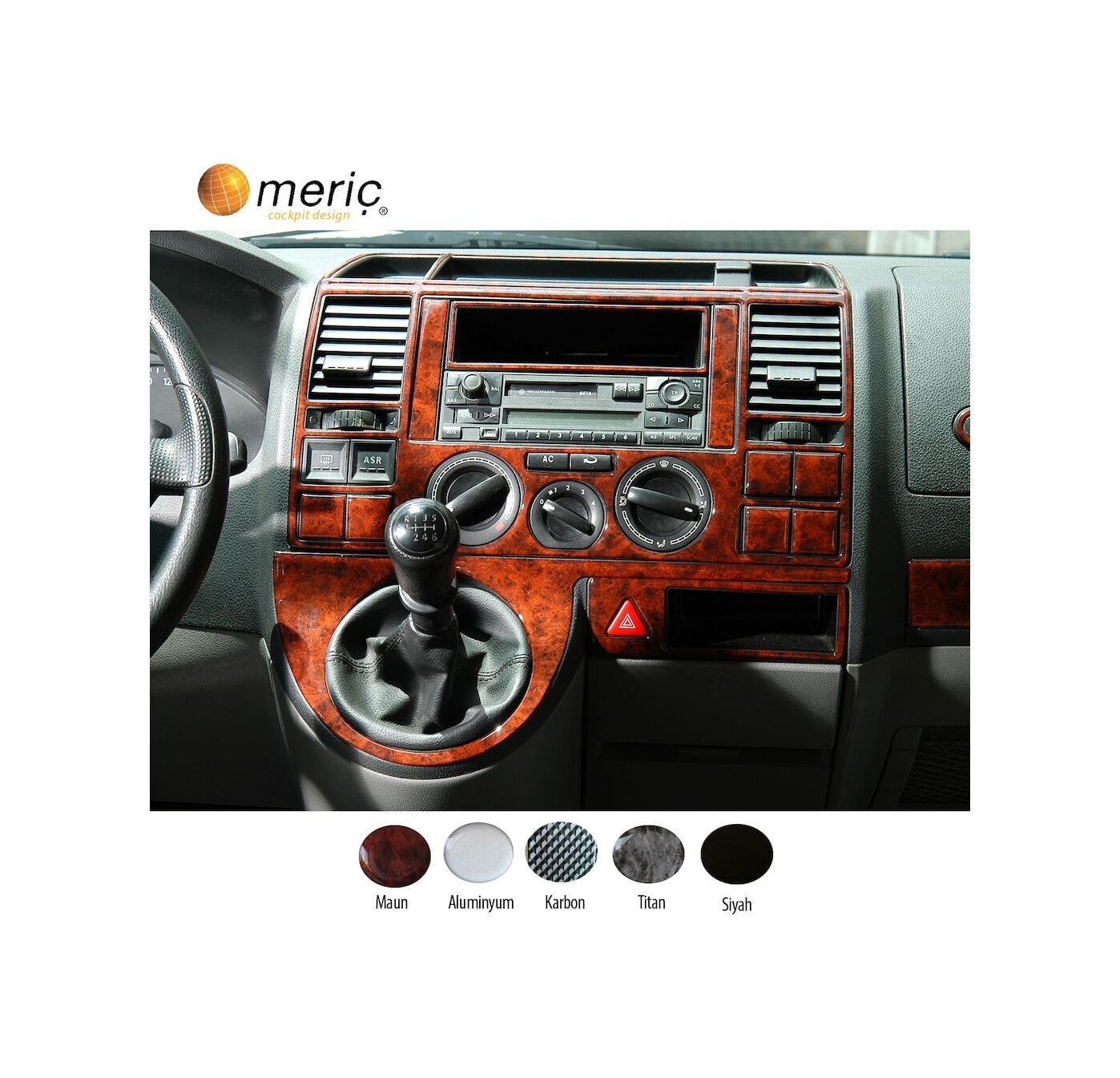 Meriç® Vw Transporter T5 Ön Torpido Kaplama 29 Parça 2003-2009 (530157705)-Maun Karbon