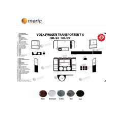 Meriç® Vw Transporter T5 Ön Torpido Kaplama 29 Parça 2003-2009 (530157705)-Maun Alüminyum