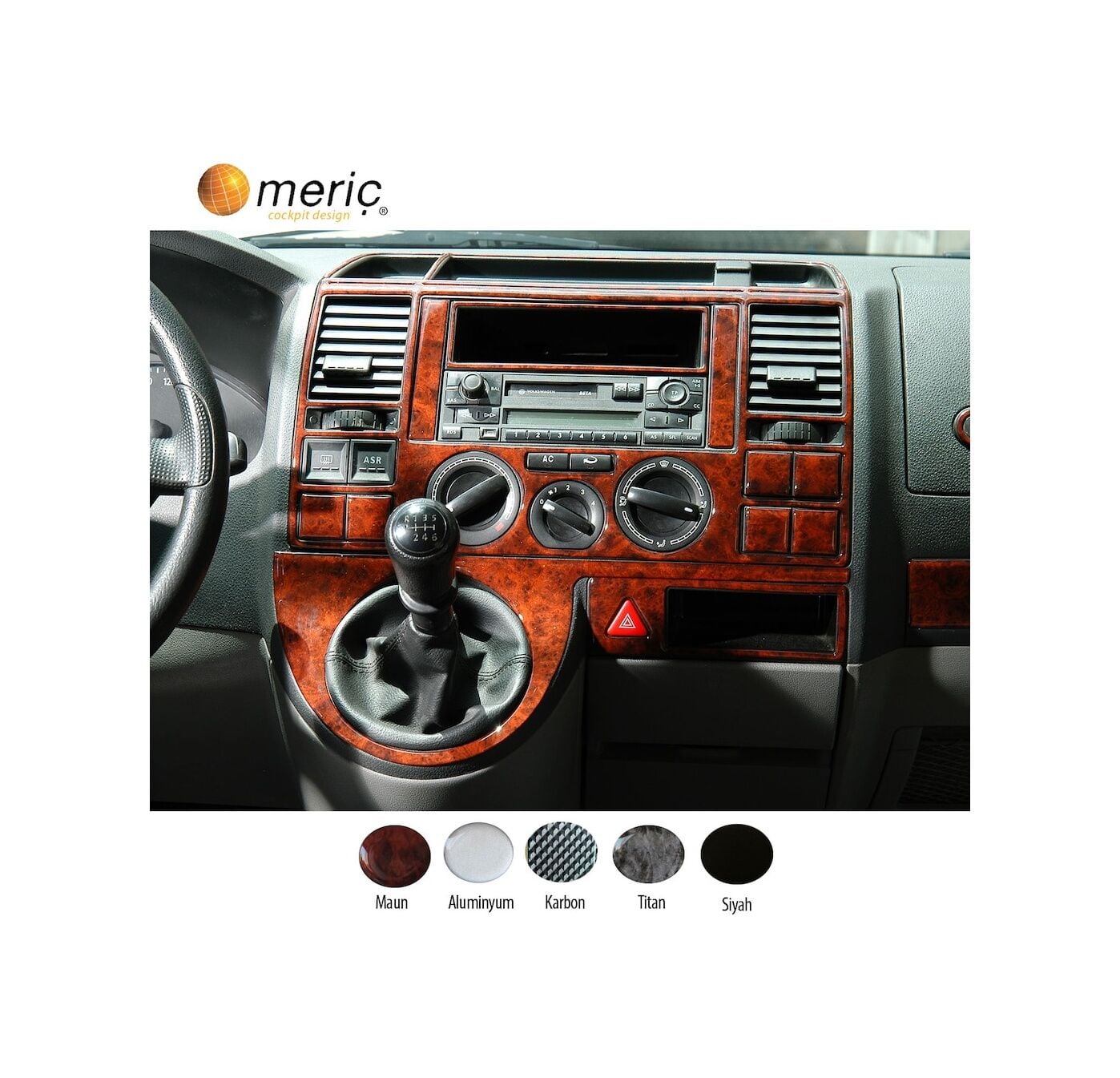 Meriç® Vw Transporter T5 Ön Torpido Kaplama 29 Parça 2003-2009 (530157705)-Maun Alüminyum