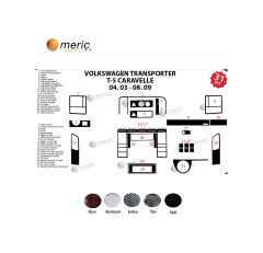 Meriç® Vw Carevella T5 Ön Torpido Kaplama 31 Parça 2003-2009 (530157590)-Maun
