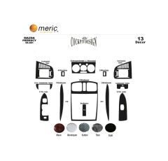 Meriç® Mazda Premacy Ön Torpido Kaplama 13 Parça 1999-2004 (530156736)-Maun Piano Black