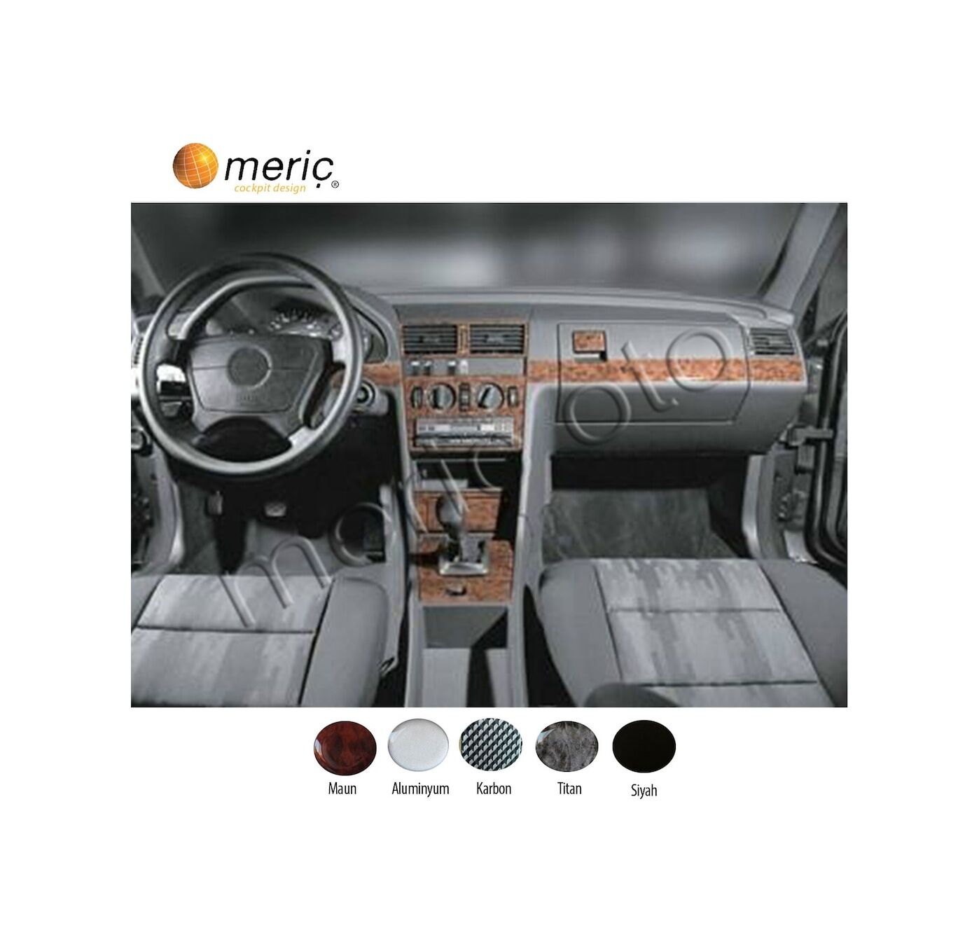 Meriç® Mercedes C Serisi Ön Torpido Kaplama 16 Parça 1993-1995 (530156768)-Maun