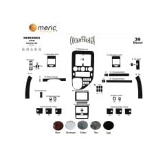 Meriç® Mercedes Vito Caravan Ön Torpido Kaplama 39 Prç 1999-2004 (530158296)-Maun Piano Black