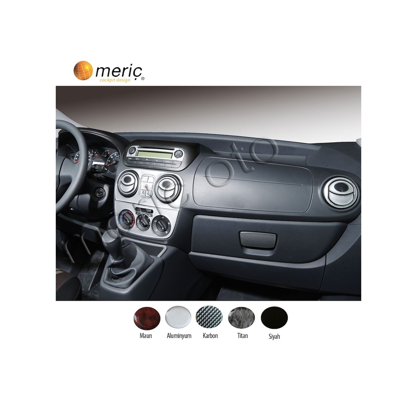 Meriç® Citroen Nemo/Bipper/Fiorino Ön Torpido Kaplama 27 P 2008-› (530156151)-Maun Alüminyum