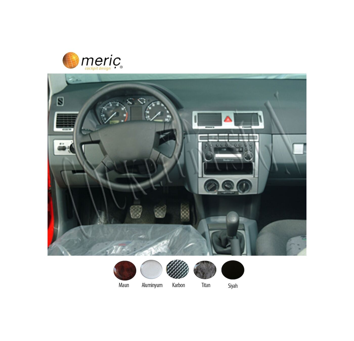 Meriç® Skoda Fabia Ön Torpido Kaplama 24 Parça 1999-2006 (530157358)-Maun Karbon