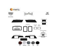 Meriç® Renault Brodway Ön Torpido Kaplama 18 Parça 1992-1999 (530157138)-Maun Piano Black