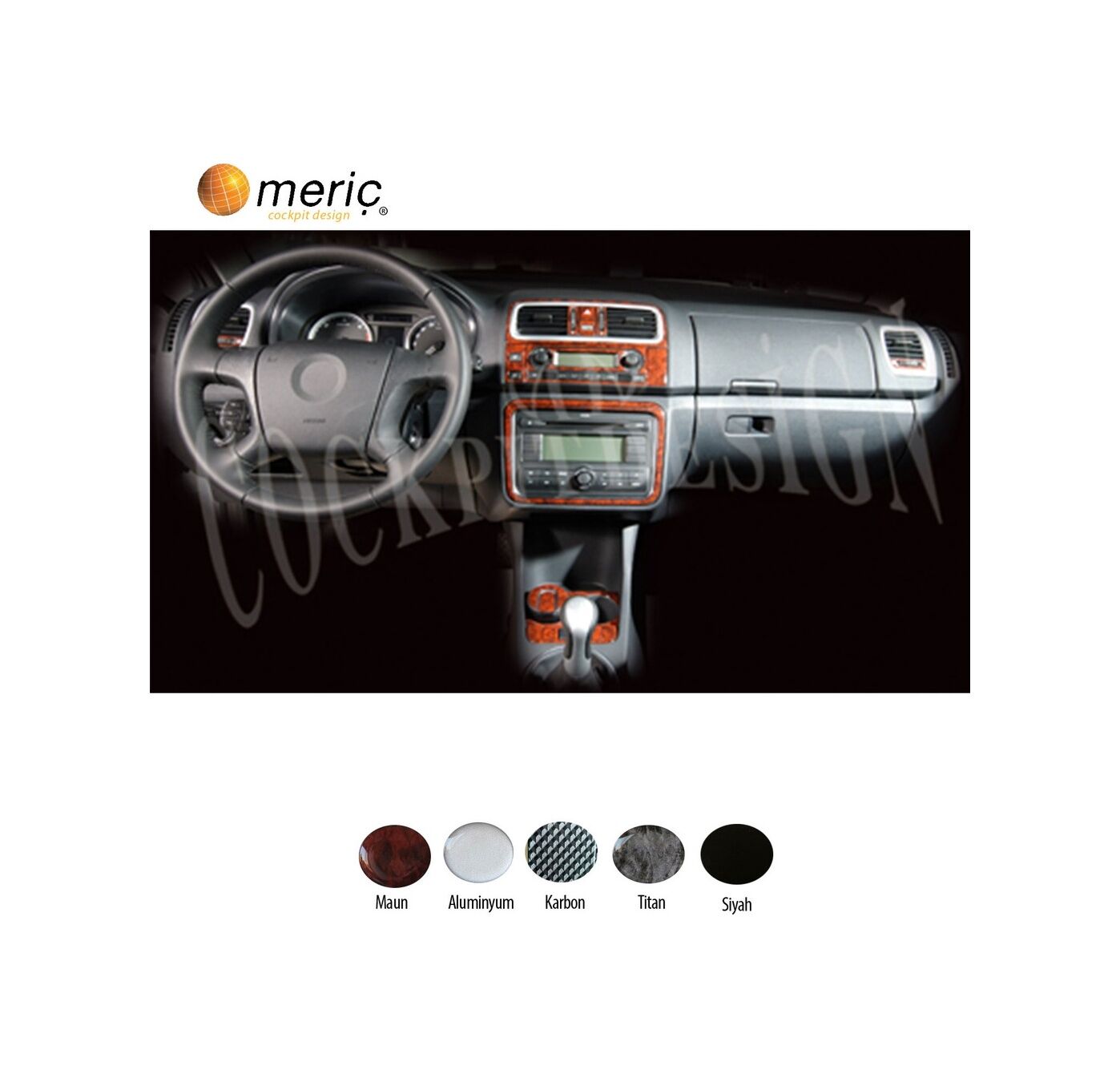 Meriç® Skoda Fabia - Roomster Ön Torpido Kaplama 20 Parça 2006-› (530157355)-Maun Alüminyum