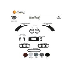 Meriç® Renault Twingo Ön Torpido Kaplama 12 Parça 1998-2004 (530157295)-Maun