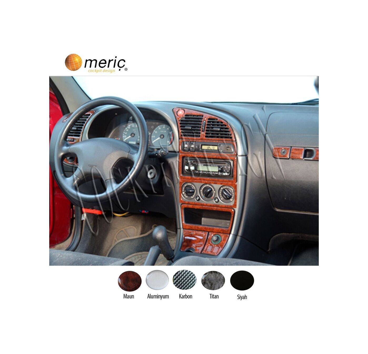 Meriç® Citroen Xantia 2 Ön Torpido Kaplama 18 Parça 1998-2006 (530156154)-Maun Alüminyum