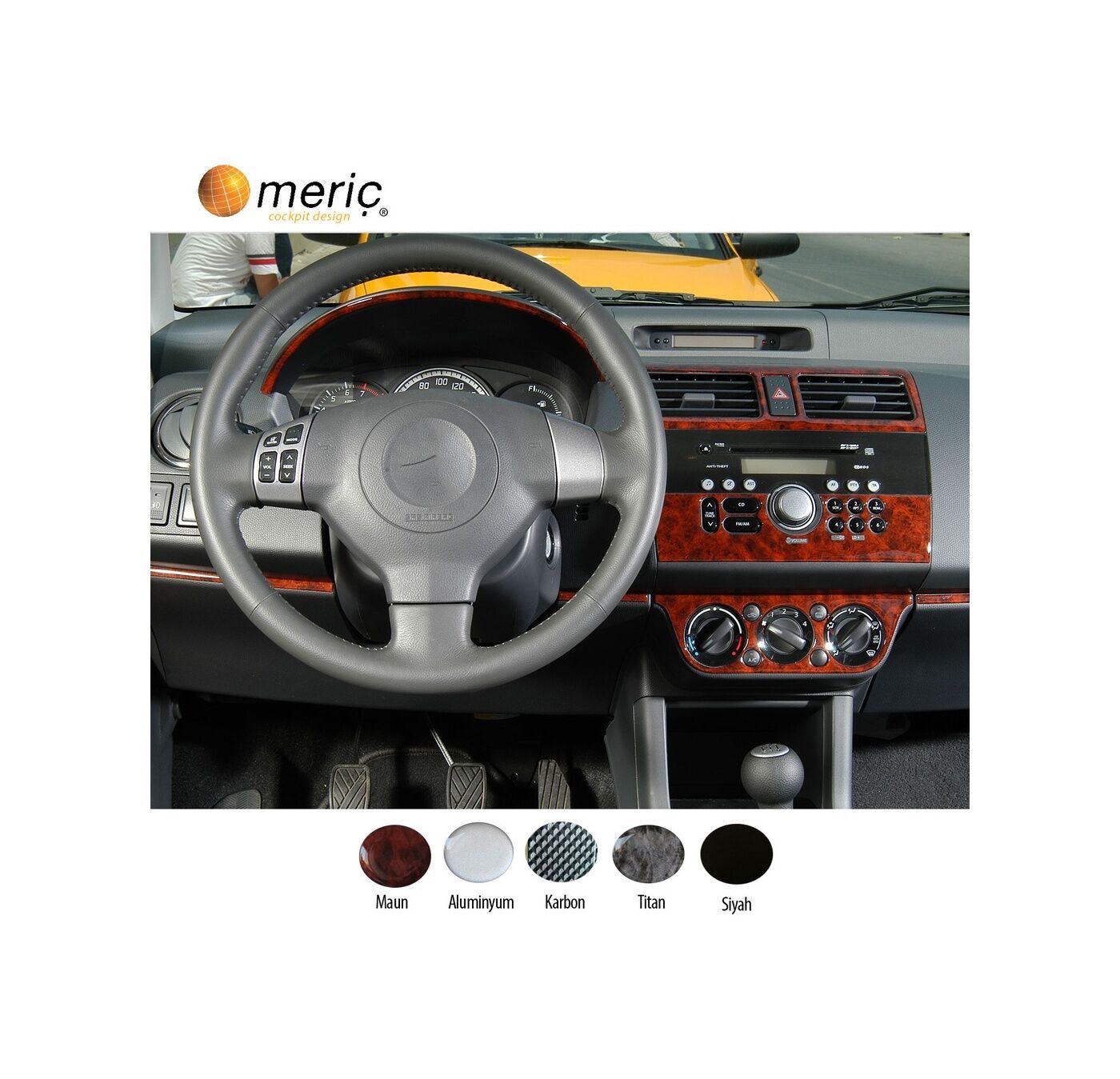 Meriç® Suzuki Swift Comfort Ön Torpido Kaplama 10 Parça 2005-2010 (530157404)-Maun Karbon