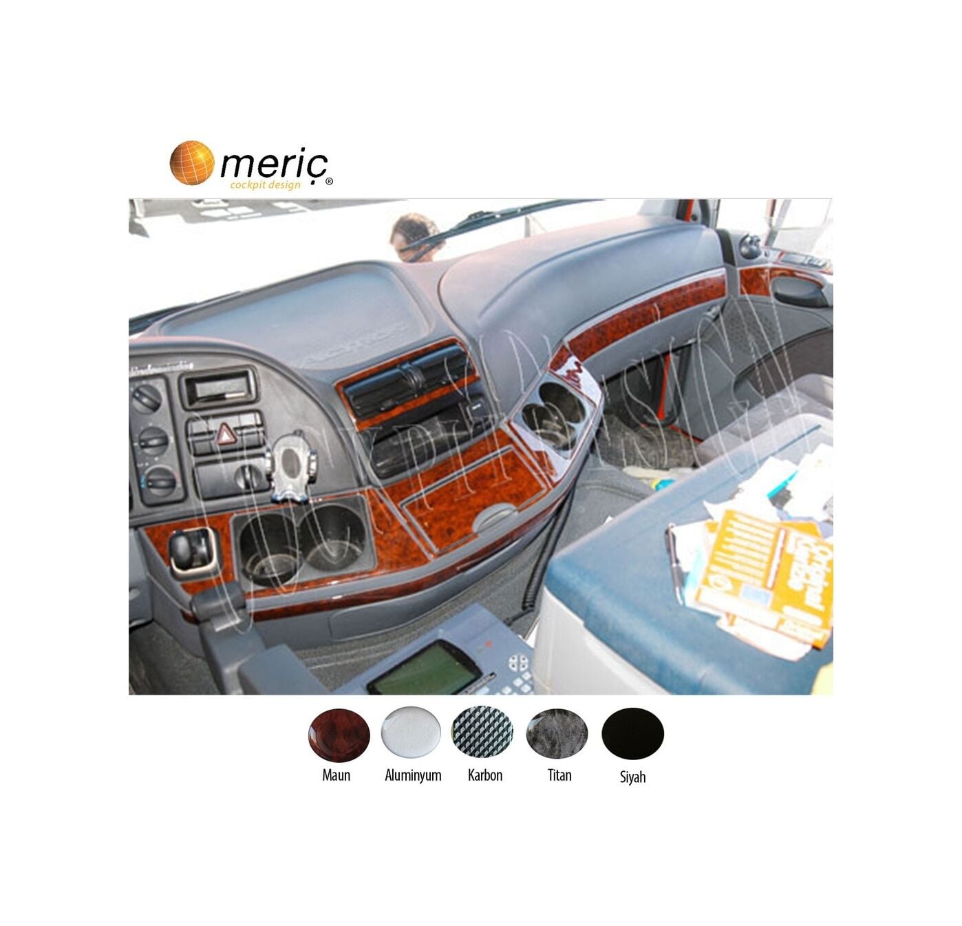 Meriç® Mercedes Actros Ön Torpido Kaplama 11 Parça 2003-2016 (530157978)-Maun Titan