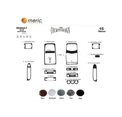 Meriç® Renault Clio 2 Ön Torpido Kaplama 15 Parça 2001-2005 (530157139)-Maun Titan
