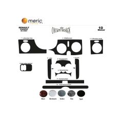 Meriç® Renault Kangoo Kubicstar Ön Torpido Kaplama 10 Parça 98-08 (530157180)-Maun Karbon