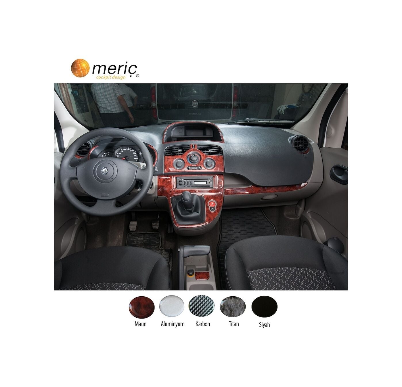 Meriç® Renault Kangoo Ön Torpido Kaplama Analog 14 Prç 09-16 (530157176)-Maun Karbon