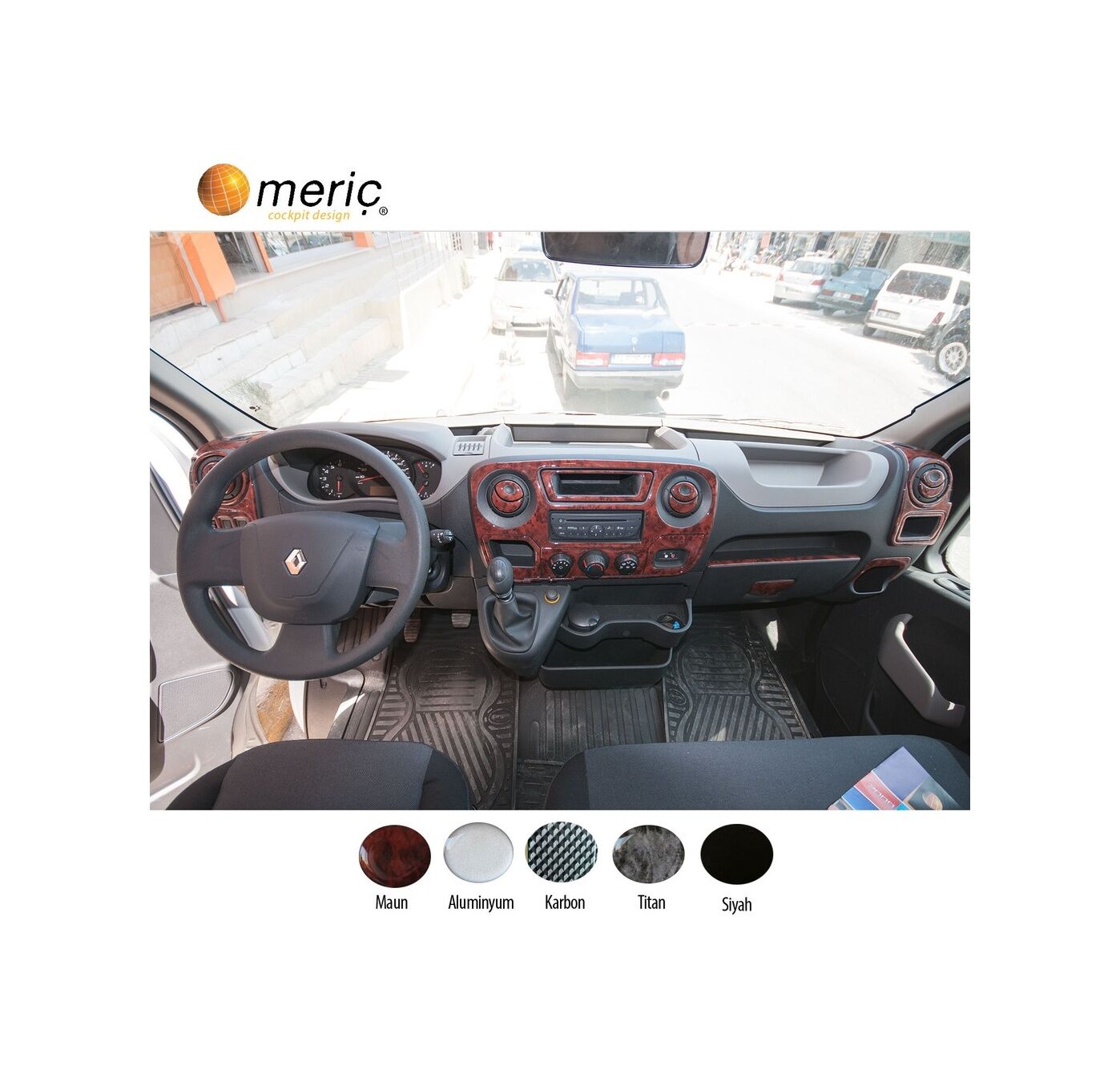 Renault Master/Movano/Interstar Ön Torpido Kaplama 29 Prç 2010-19 (530158134)-Alüminyum Maun