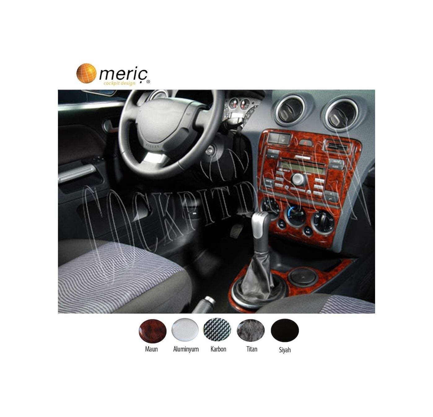 Meriç® Ford Fiesta Ön Torpido Kaplama 10 Parça 2005-2010 (530156314)-Maun