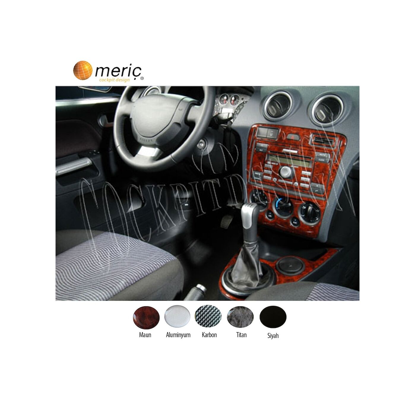 Meriç® Ford Fiesta Ön Torpido Kaplama 10 Parça 2005-2010 (530156314)-Maun Titan