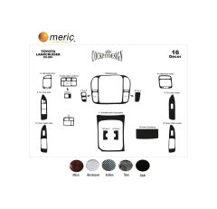 Meriç® Toyota Uyumlu Land Cruiser Ön Torpido Kaplama 16 Parça 1998-2003 (530157509) Renk - Maun