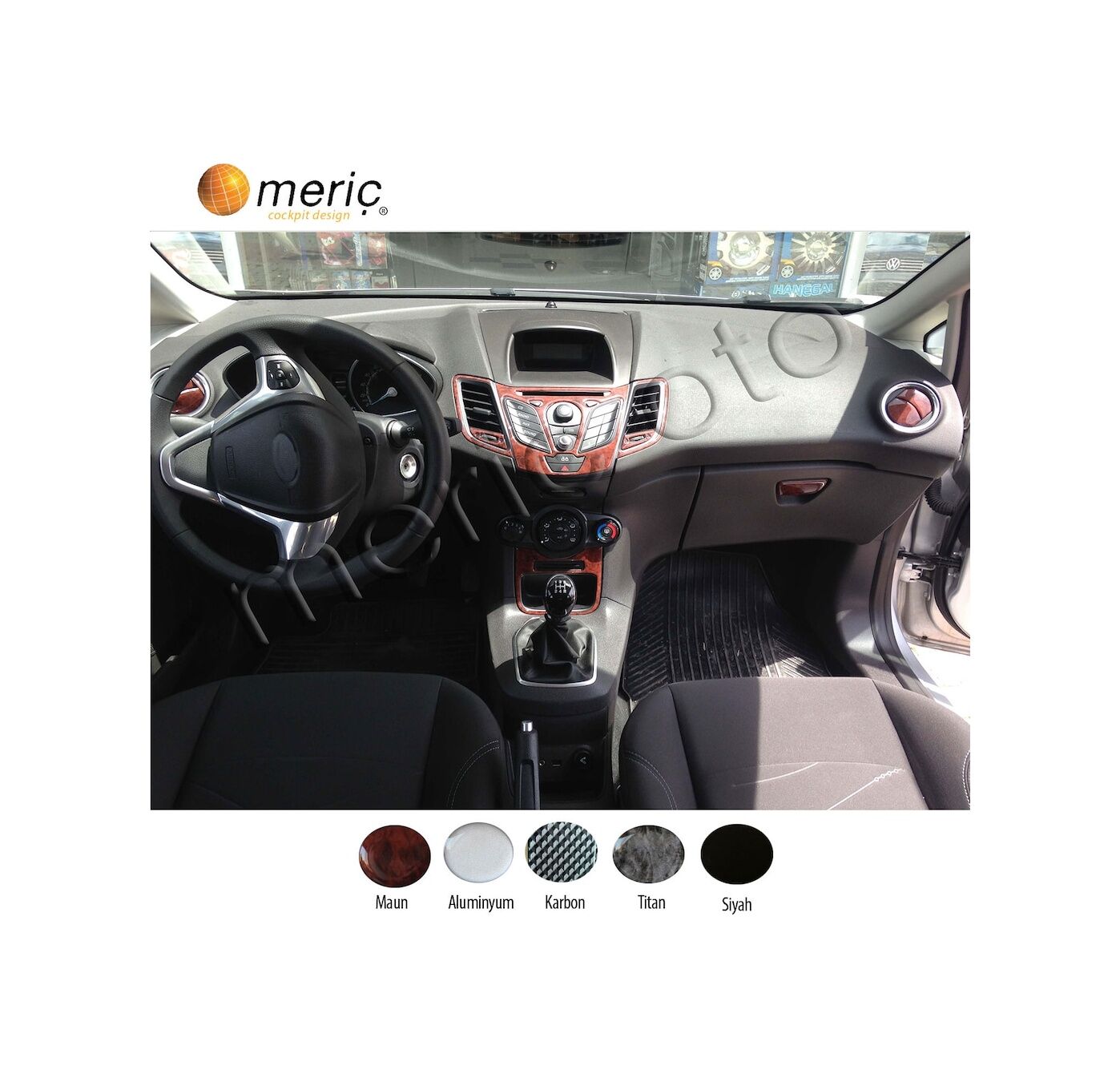 Meriç® Ford Fiesta Ön Torpido Kaplama 22 Parça 2010-2016 (530156315)-Maun
