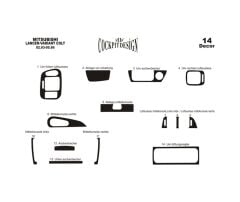 Meriç® Mitsubishi Colt Ön Torpido Kaplama 14 Prç 1992-1996 (530156805)-Maun Piano Black