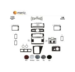 Meriç® Ford Mondeo Ön Torpido Kaplama 18 Parça 2008-2011 (530157819)-Maun Piano Black