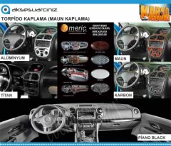 Meriç Volkswagen Tuareg Ön Torpido Kaplama 24 Parça 2010-› (530157709)-Maun Piano Black