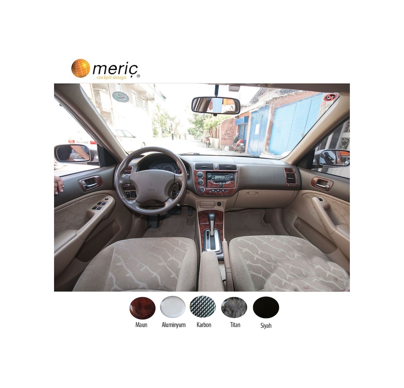Meriç® Honda Civic Ön Torpido Kaplama 10 Parça 2001-2006 (530156395)-Maun