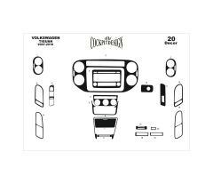 Meriç Vw Tiguan Ön Torpido Kaplama 17 Parça 2007-2010 (530157939)-Piano Black