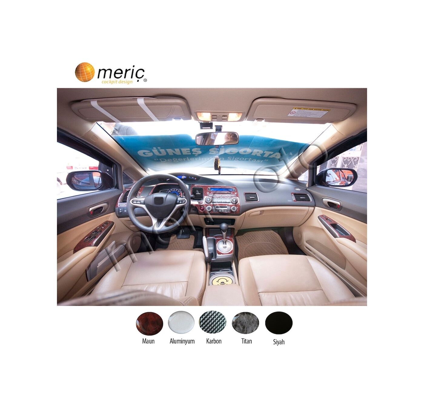 Meriç® Honda Civic Ön Torpido Kaplama 16 Parça 2006-2011 (530156396)-Maun Alüminyum